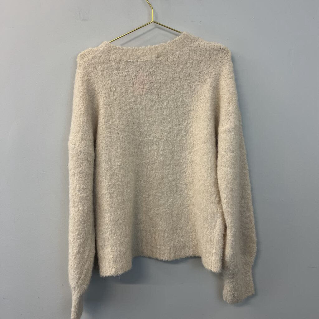 New In Cream Soft Fuzzy Long Sleeve Sweater Small