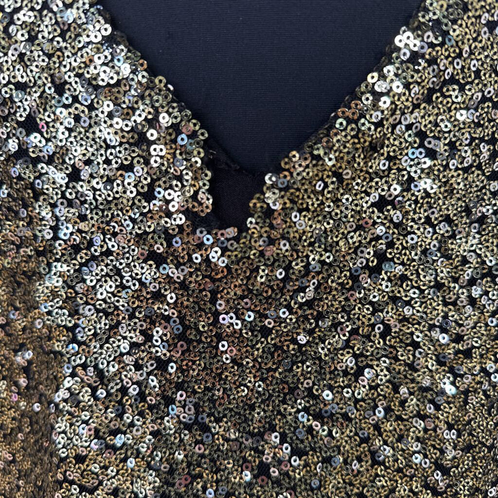 Worthington Black/ Gold Sequin Mini Dress Extra Small