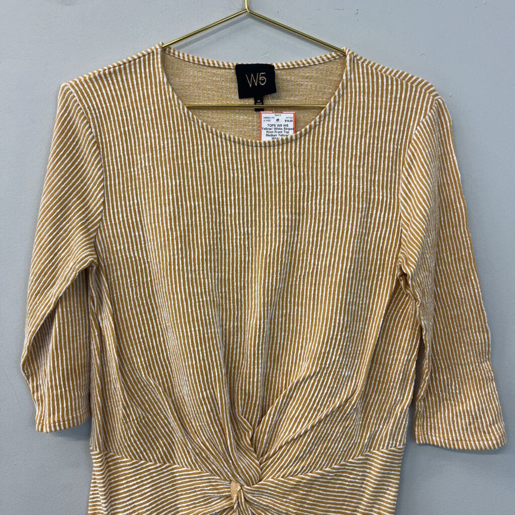 W5 Yellow/ White Striped Knot Front Top Medium