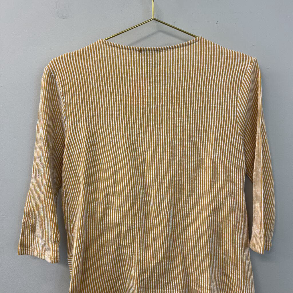 W5 Yellow/ White Striped Knot Front Top Medium