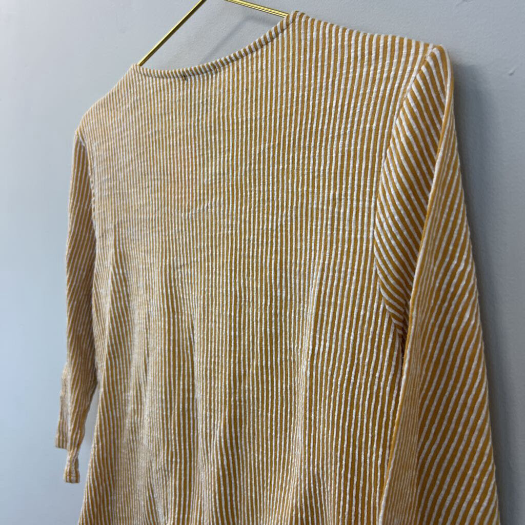 W5 Yellow/ White Striped Knot Front Top Medium