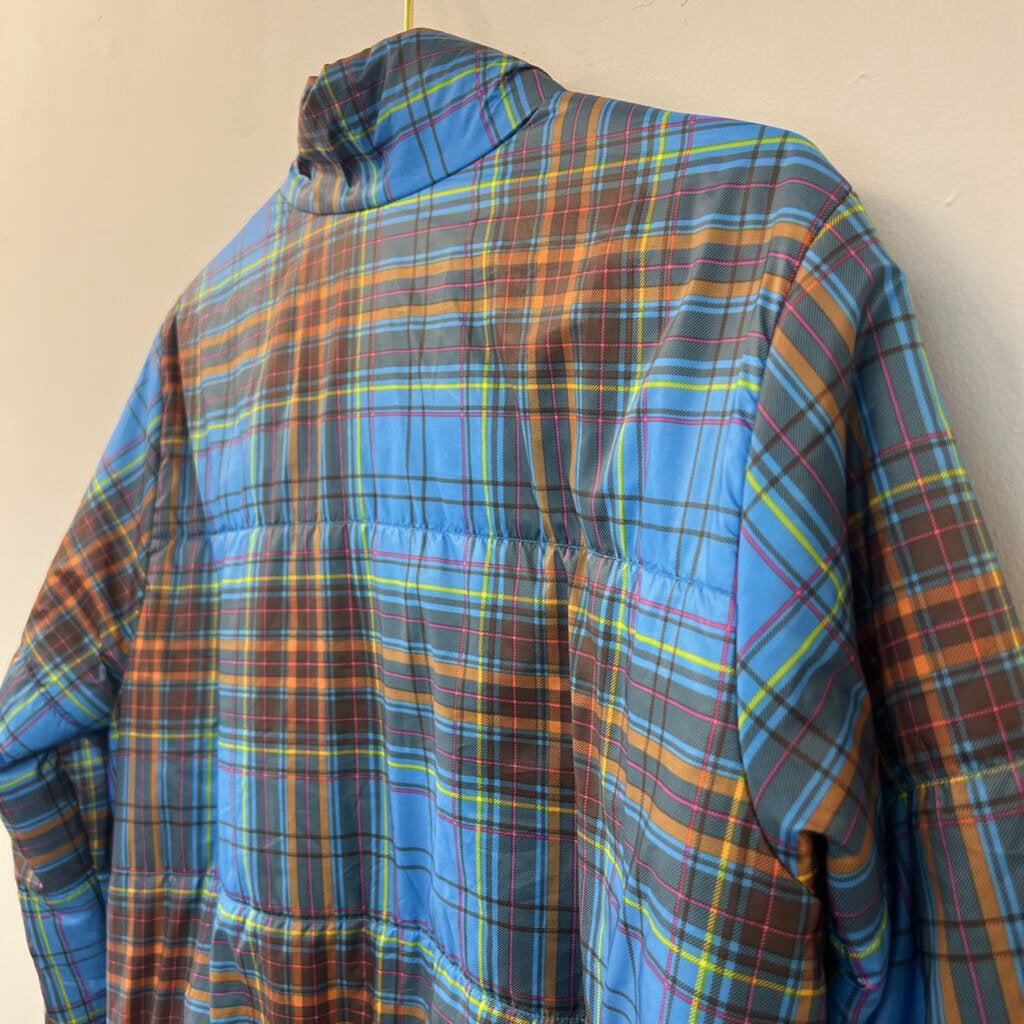 Wild Fable Blue/ Brown Plaid Puffer Jacket Large