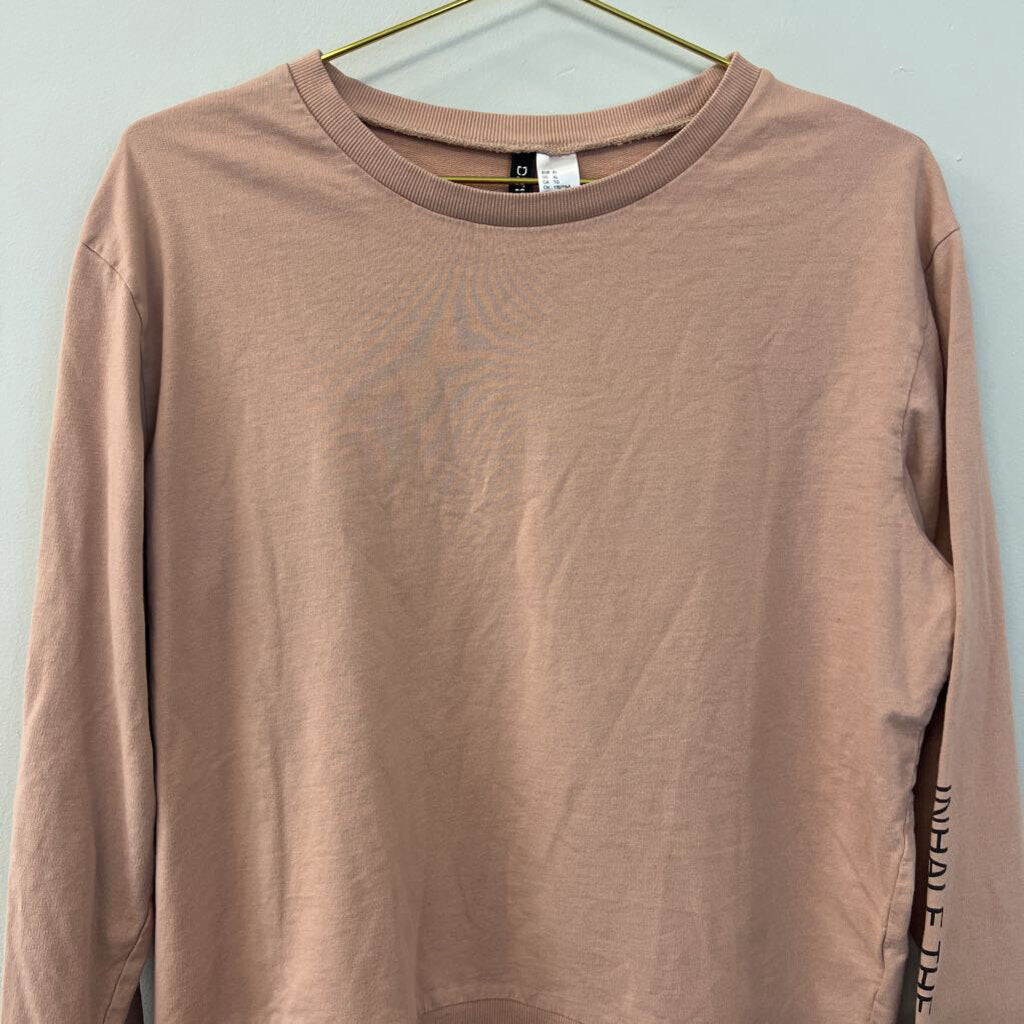 Divided Mauve 'Inhale The Future' Long Sleeve Cropped Top Extra Large