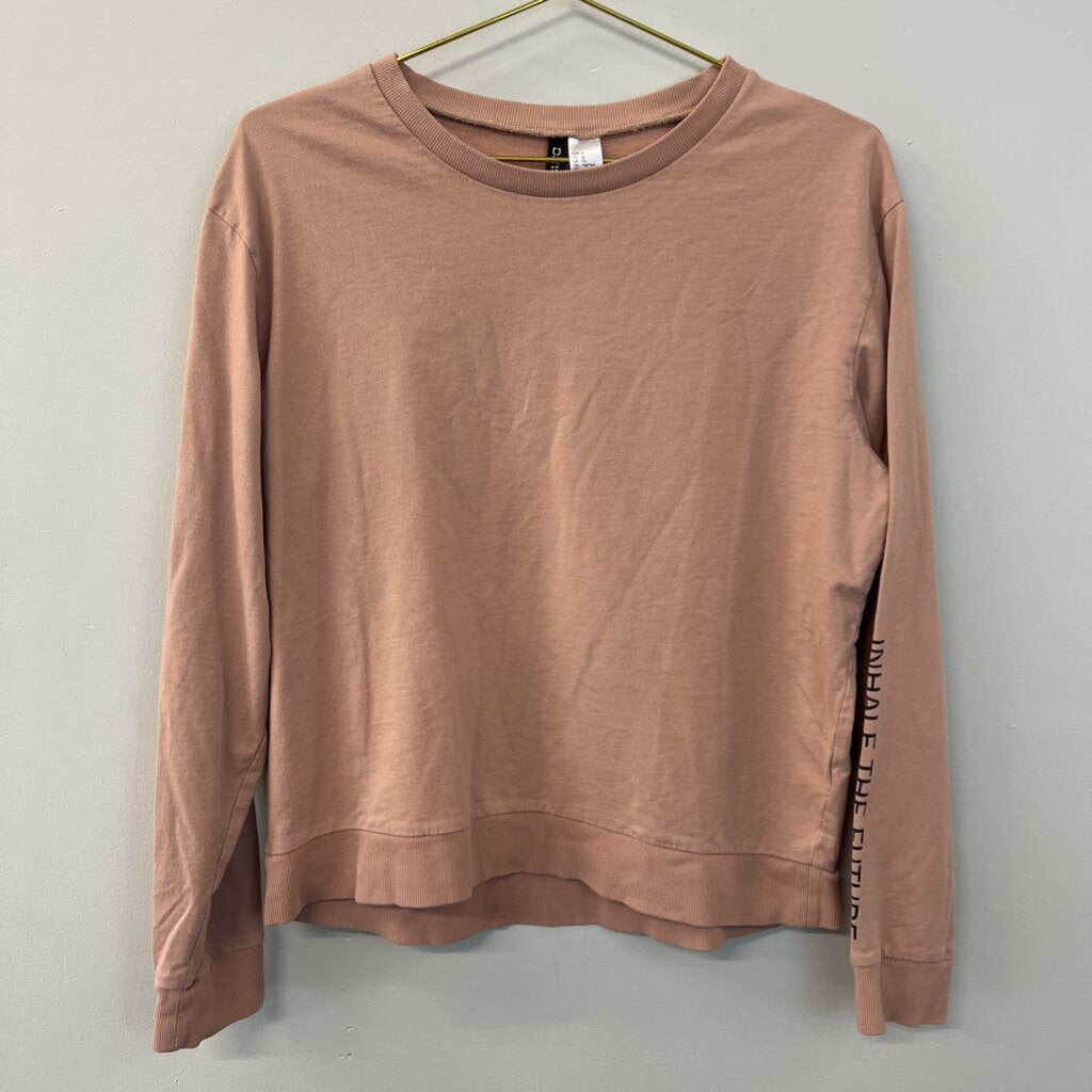 Divided Mauve 'Inhale The Future' Long Sleeve Cropped Top Extra Large