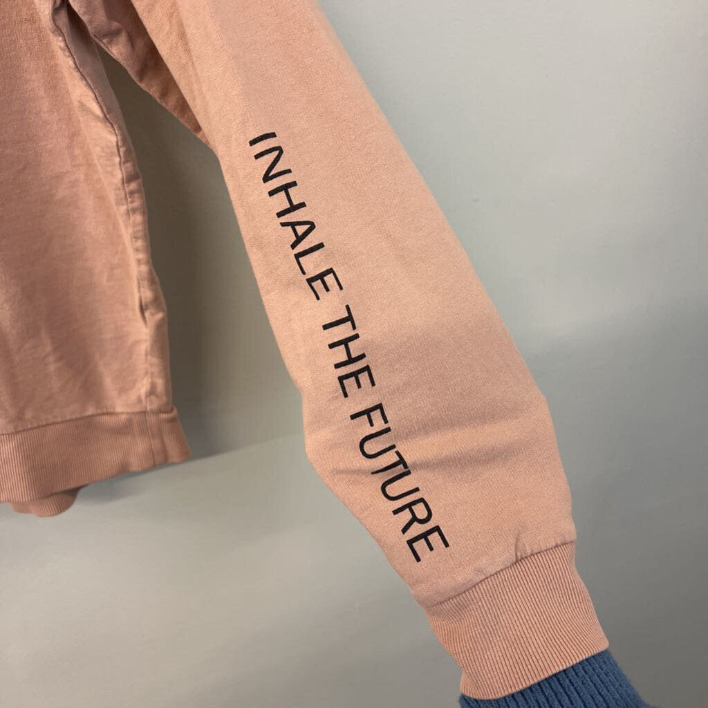 Divided Mauve 'Inhale The Future' Long Sleeve Cropped Top Extra Large