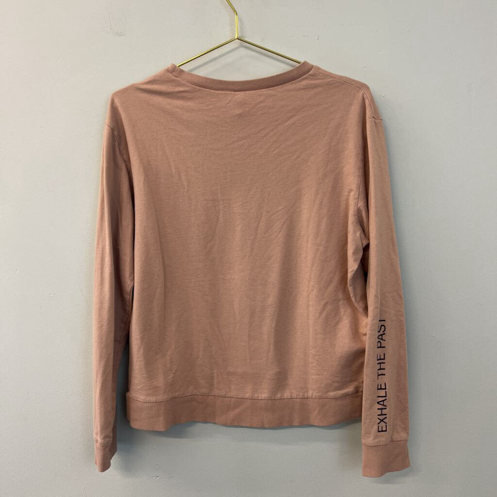 Divided Mauve 'Inhale The Future' Long Sleeve Cropped Top Extra Large