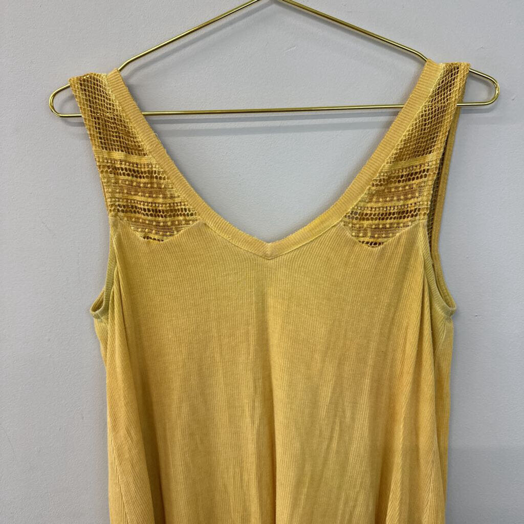 White Crow Yellow Ribbed Tank Top Extra Small