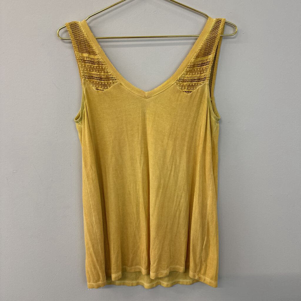 White Crow Yellow Ribbed Tank Top Extra Small