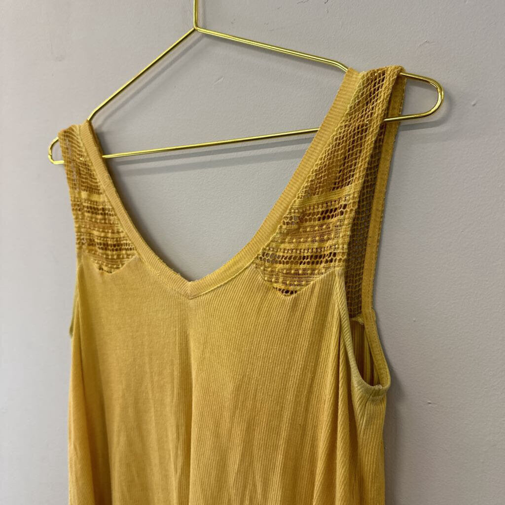 White Crow Yellow Ribbed Tank Top Extra Small