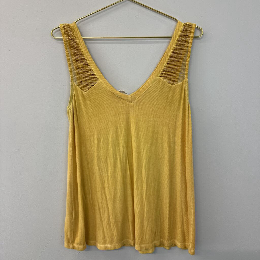 White Crow Yellow Ribbed Tank Top Extra Small