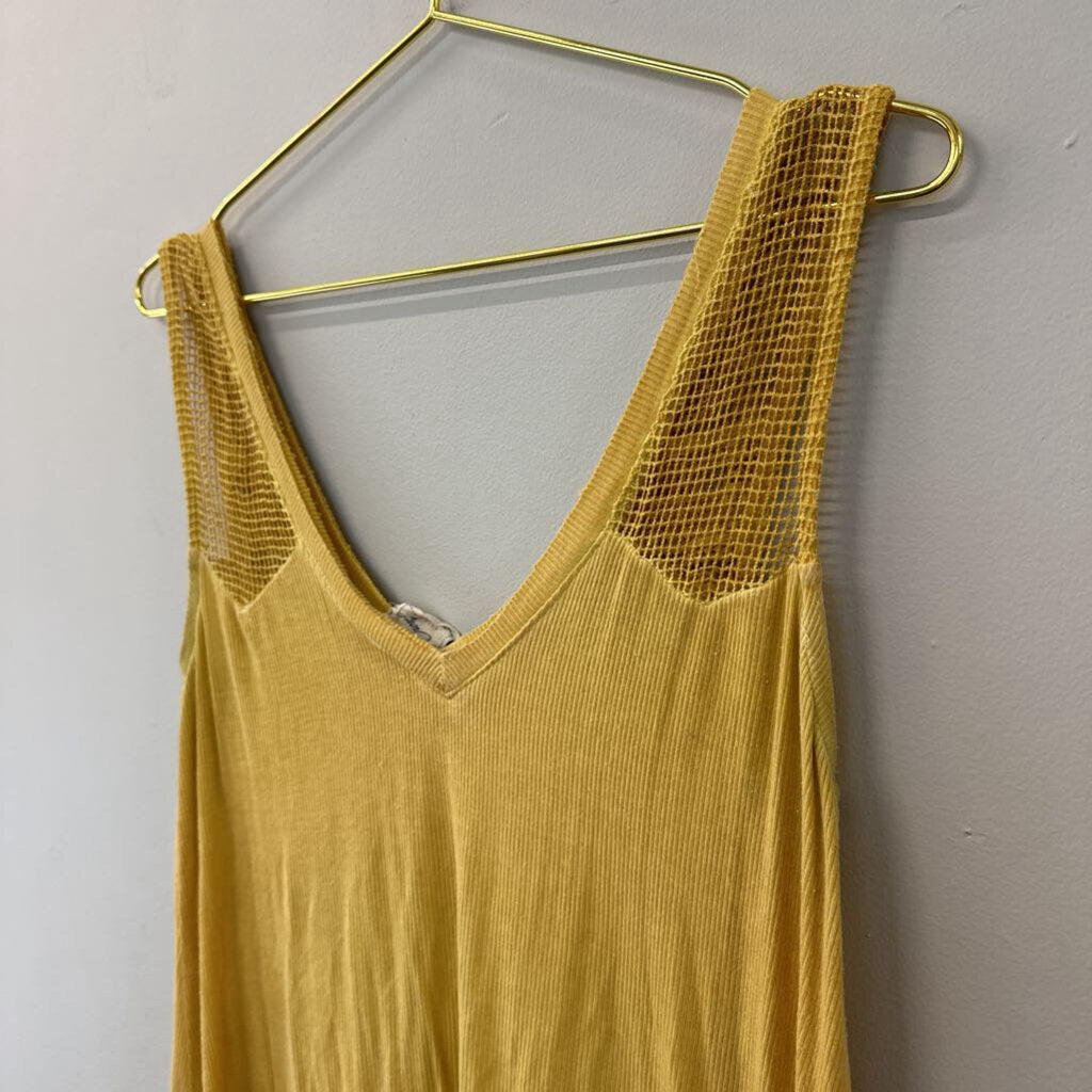 White Crow Yellow Ribbed Tank Top Extra Small