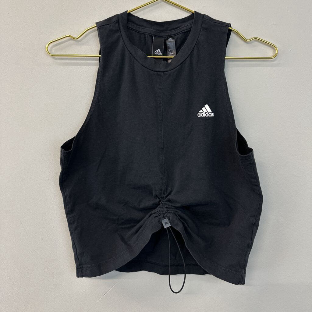 Adidas Black Ruched Front Athletic Tank Small