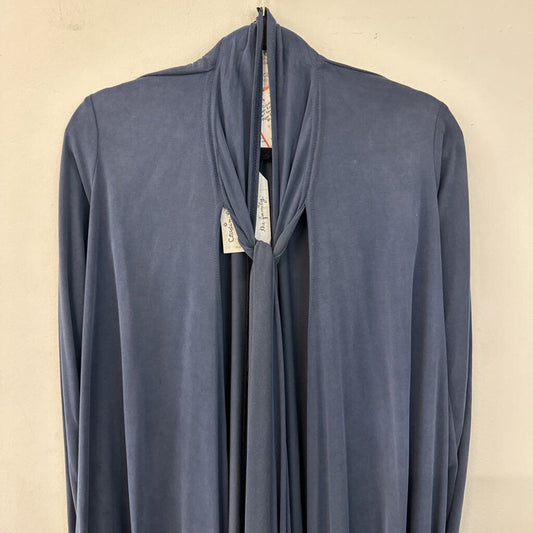 Cousin Earl Blue Scarf Neck Long Cardigan Extra Small