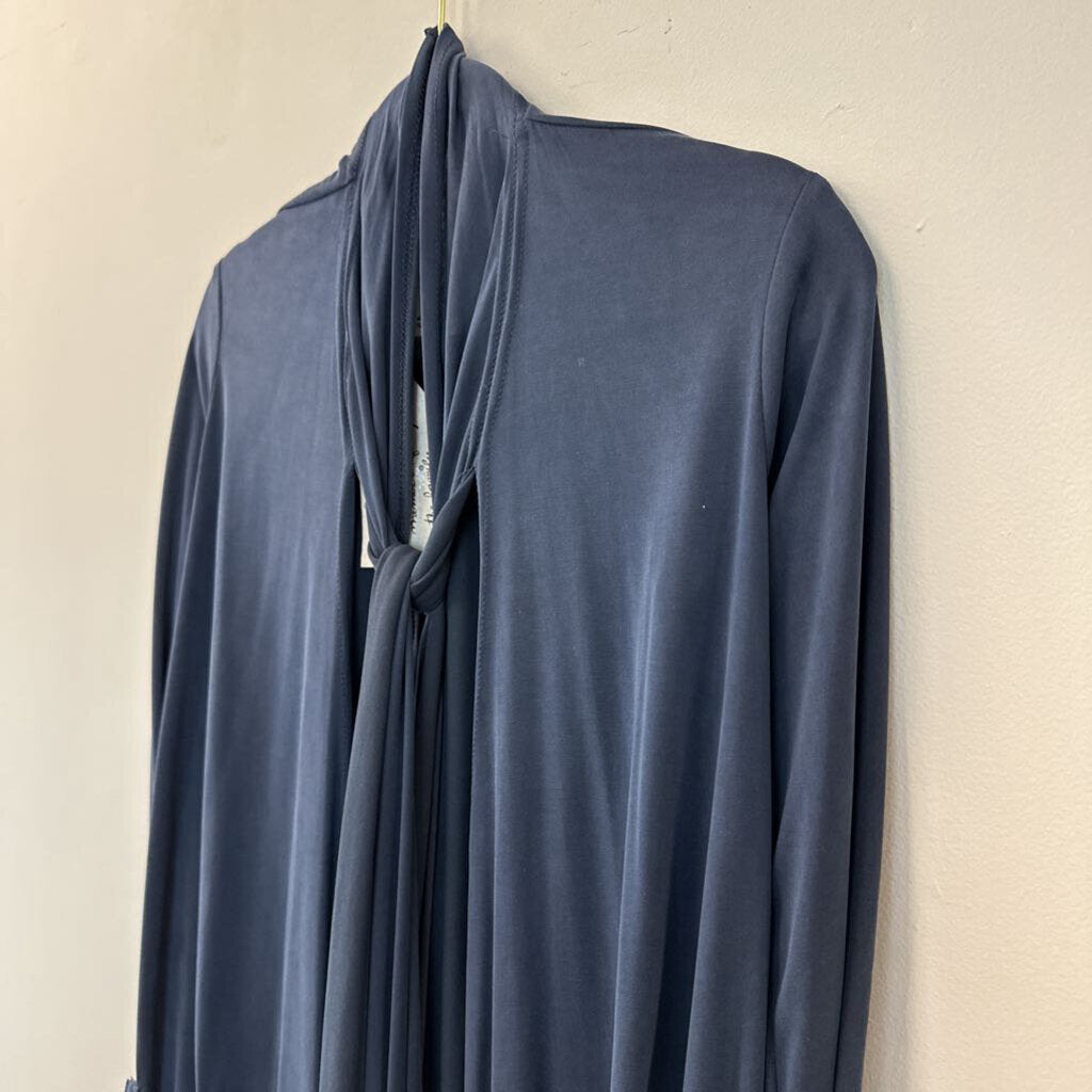 Cousin Earl Blue Scarf Neck Long Cardigan Extra Small