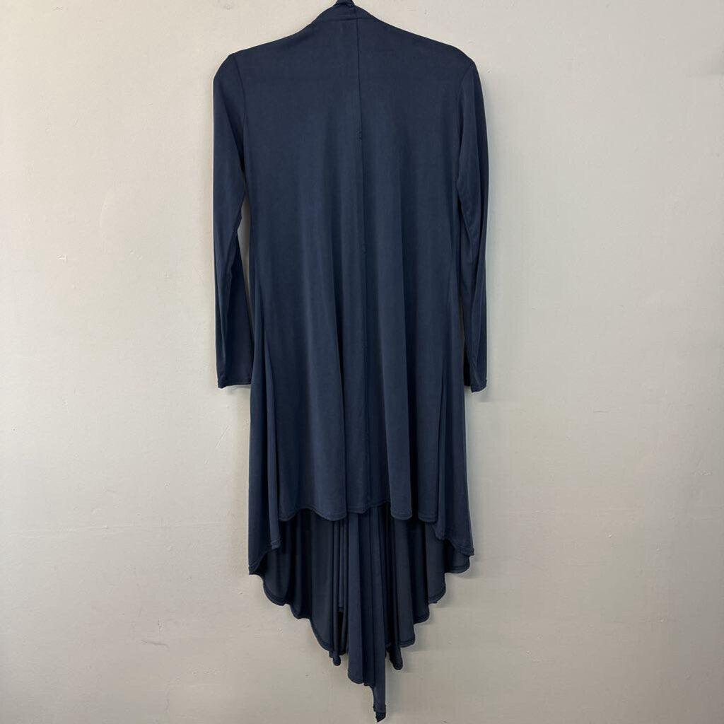 Cousin Earl Blue Scarf Neck Long Cardigan Extra Small