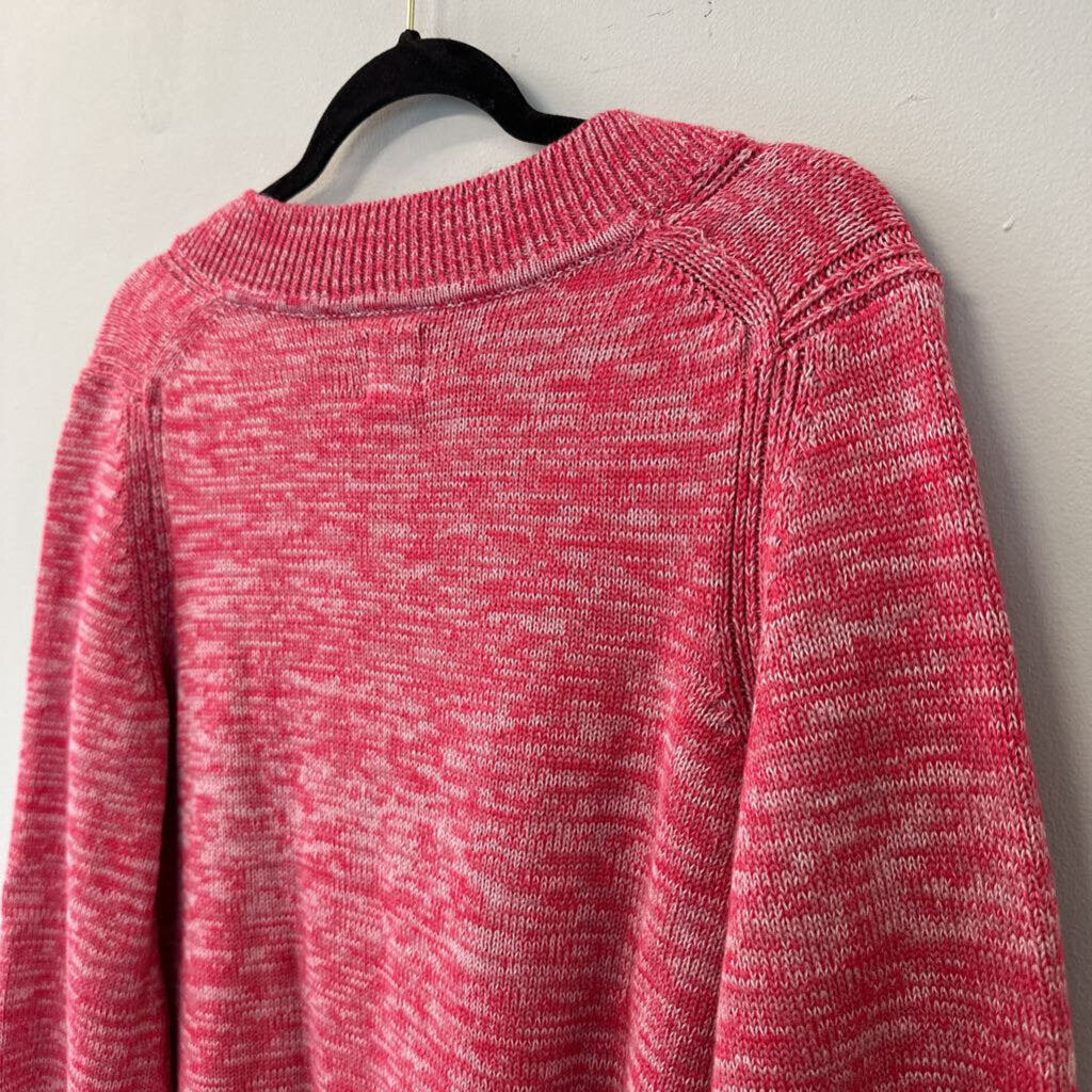 Gap Pink Knit V Neck Long Sleeve Sweater Medium