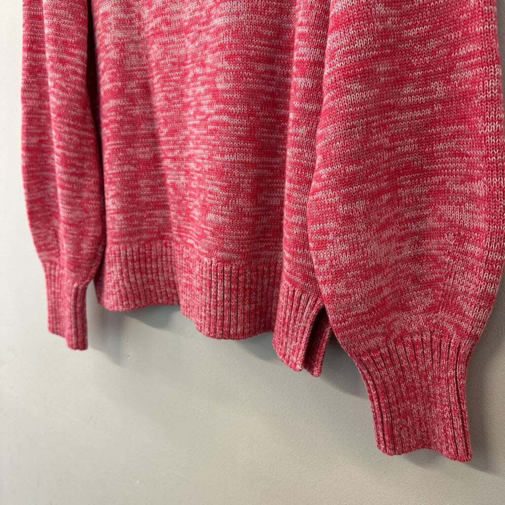 Gap Pink Knit V Neck Long Sleeve Sweater Medium