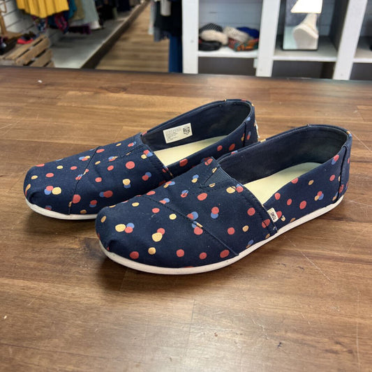 Toms Classic Navy Party Dots Shoes 8.5