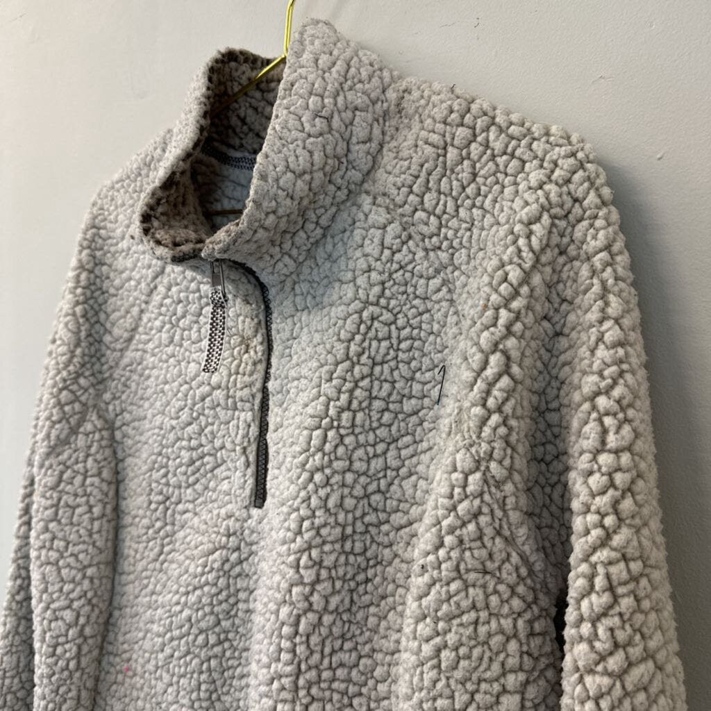 Cozy Sherpa Beige Half Zip Sherpa Pullover XXL