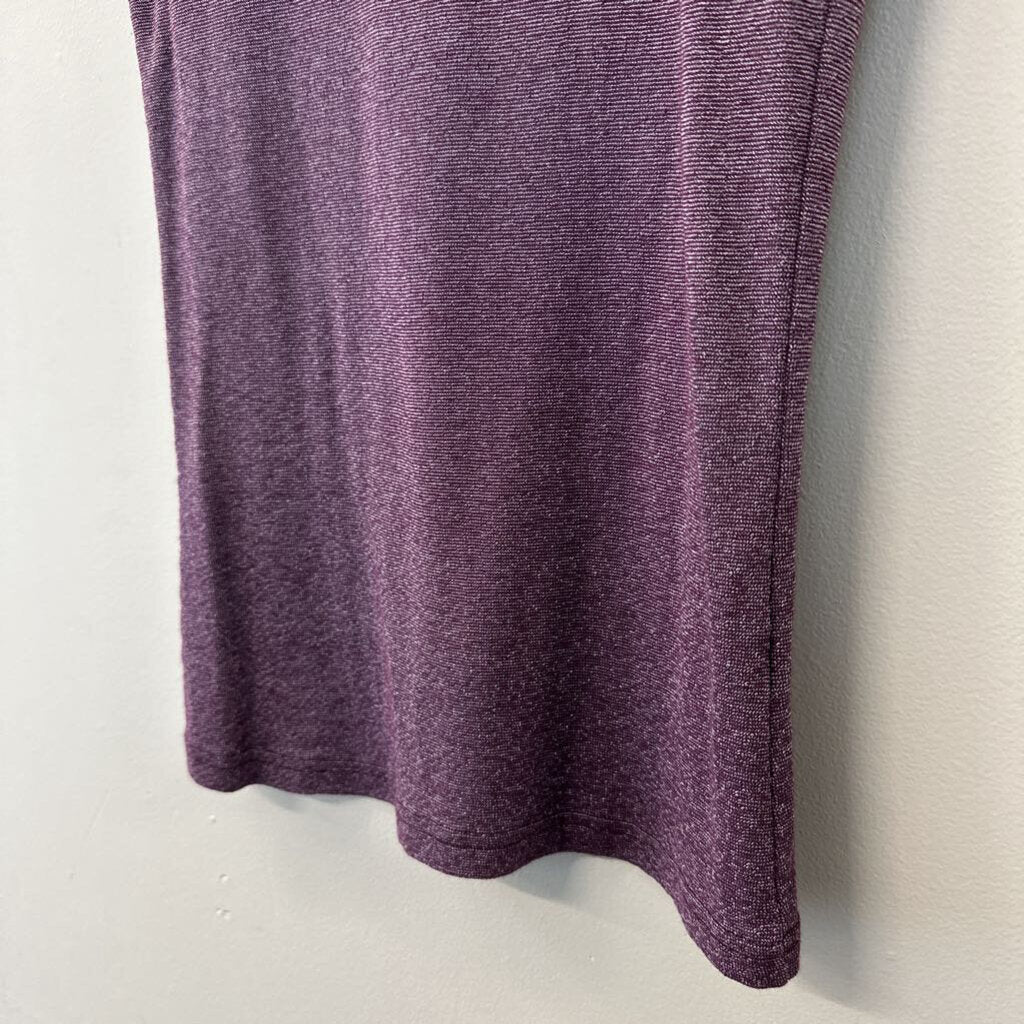 Michael Stars Purple Short Puff Sleeve Turtleneck Top Small