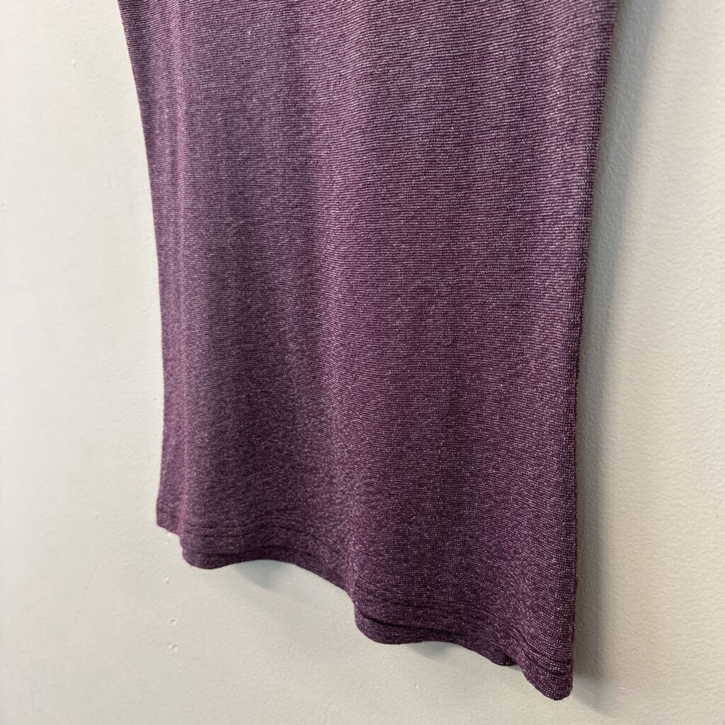 Michael Stars Purple Short Puff Sleeve Turtleneck Top Small