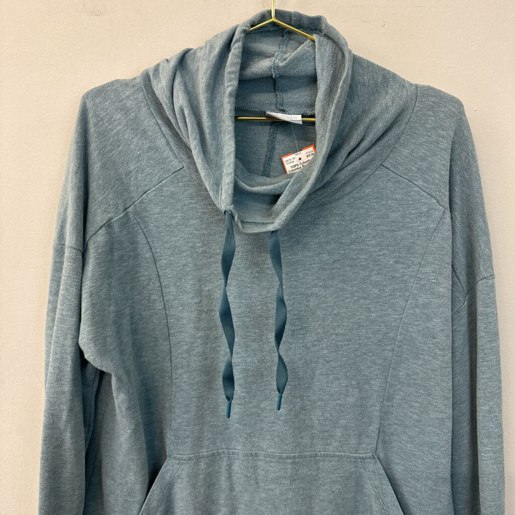 Columbia Blue Cowl Neck Long Sleeve Pullover Extra Large