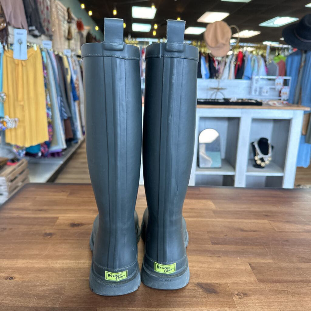 Western Chief Black Tall Rain Boots 6