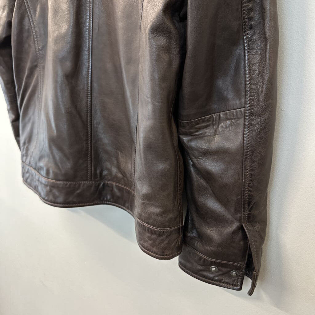 Pronto Uomo Brown Leather Jacket Large