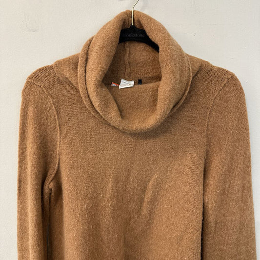 Akemi Kin by Anthropologie Brown Frayed Hem Long Sleeve Turtleneck Top Extra Small