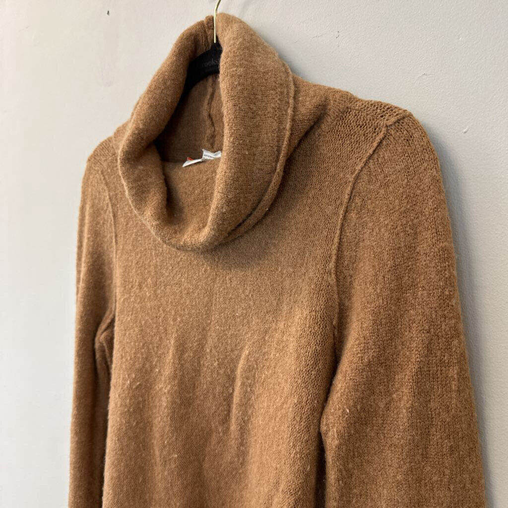 Akemi Kin by Anthropologie Brown Frayed Hem Long Sleeve Turtleneck Top Extra Small