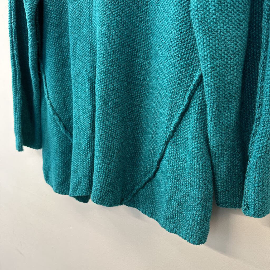 Habitat Teal Knit Long Sleeve Sweater Top With Black Buttons Large