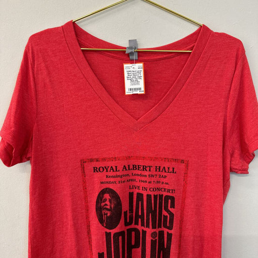 Next Level Red Short Sleeve V Neck Janis Joplin Graphic Tee XXL