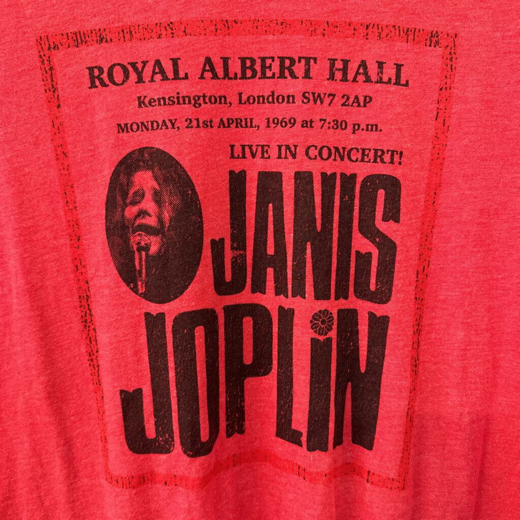 Next Level Red Short Sleeve V Neck Janis Joplin Graphic Tee XXL