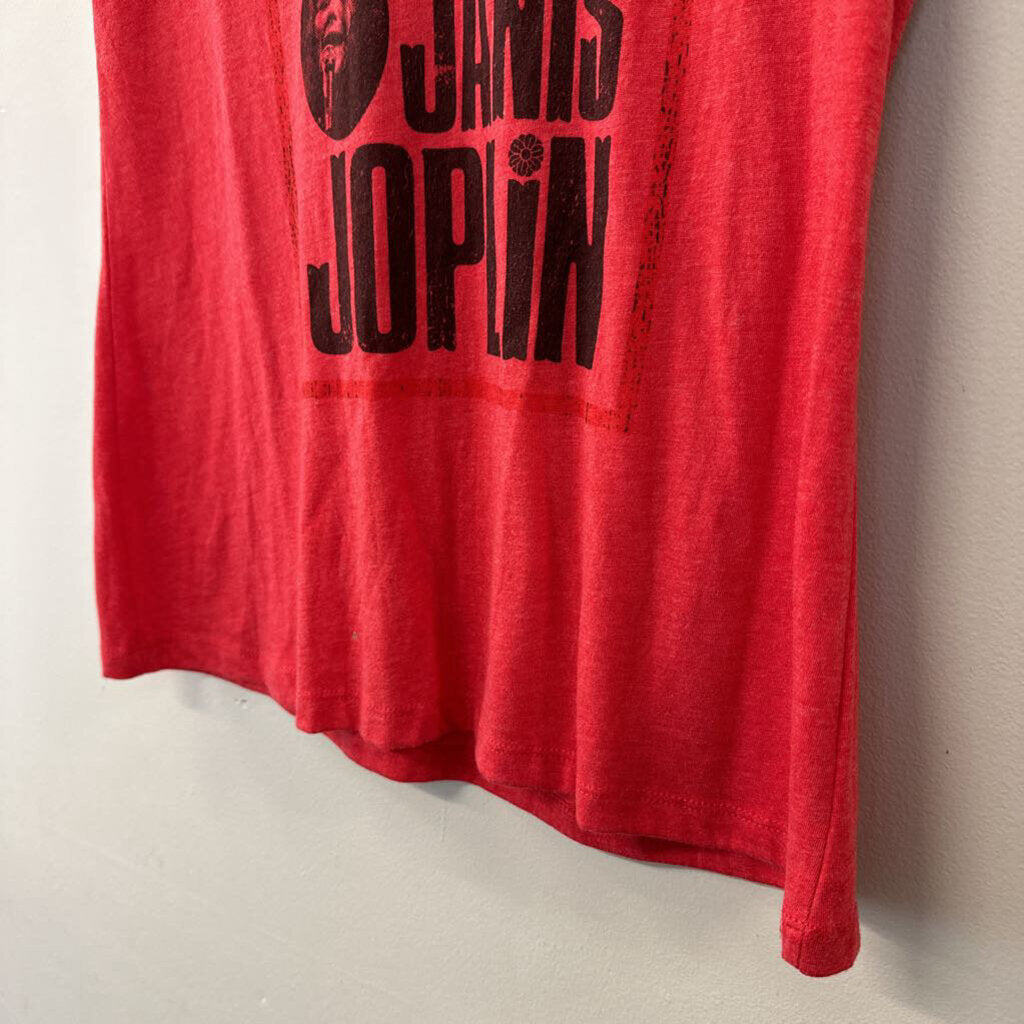 Next Level Red Short Sleeve V Neck Janis Joplin Graphic Tee XXL