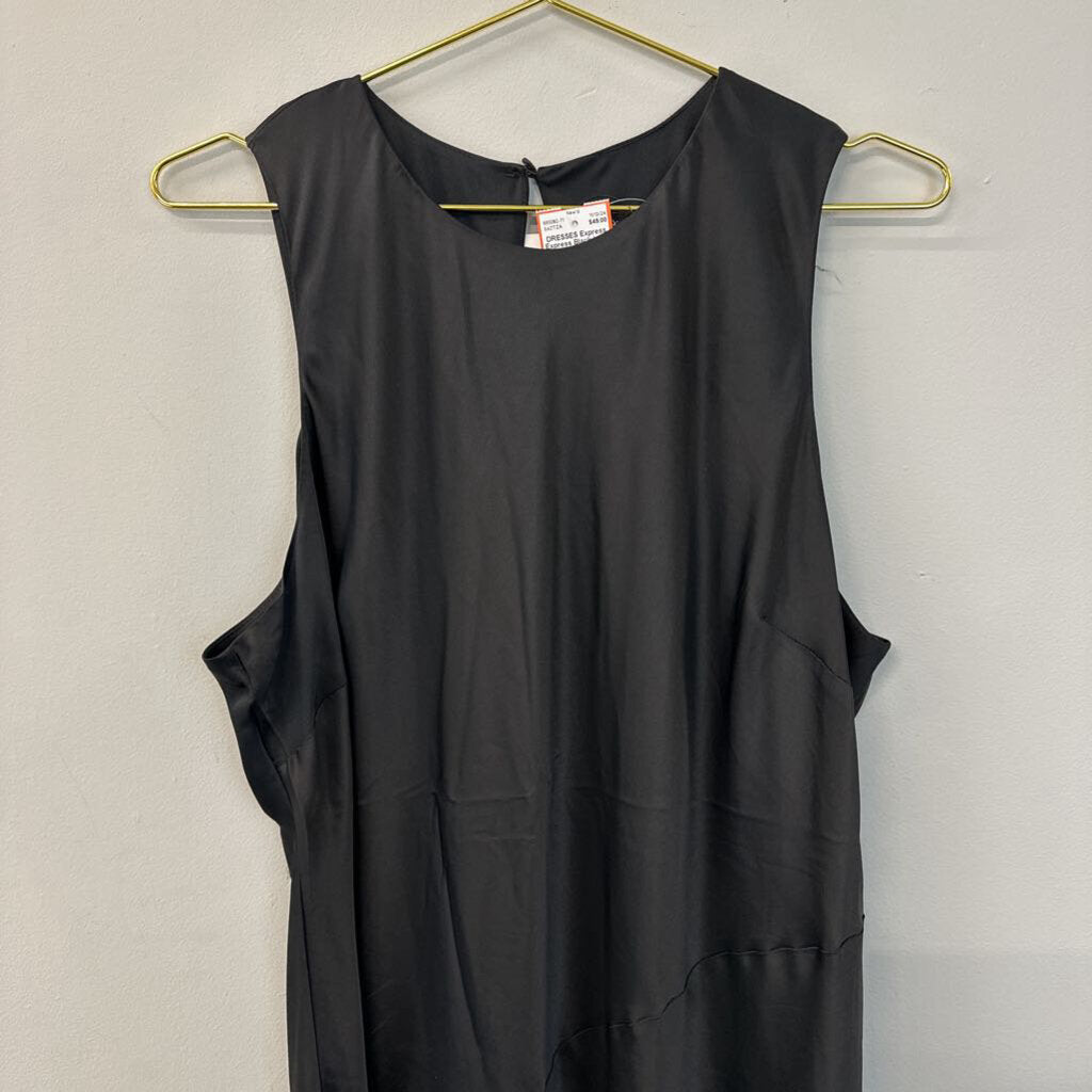 Express Black Long Silky Sleeveless Dress Extra Large