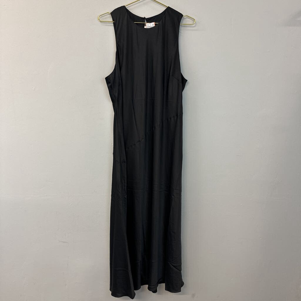 Express Black Long Silky Sleeveless Dress Extra Large