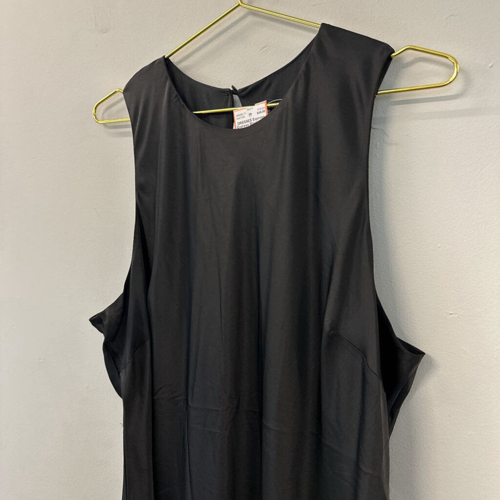 Express Black Long Silky Sleeveless Dress Extra Large