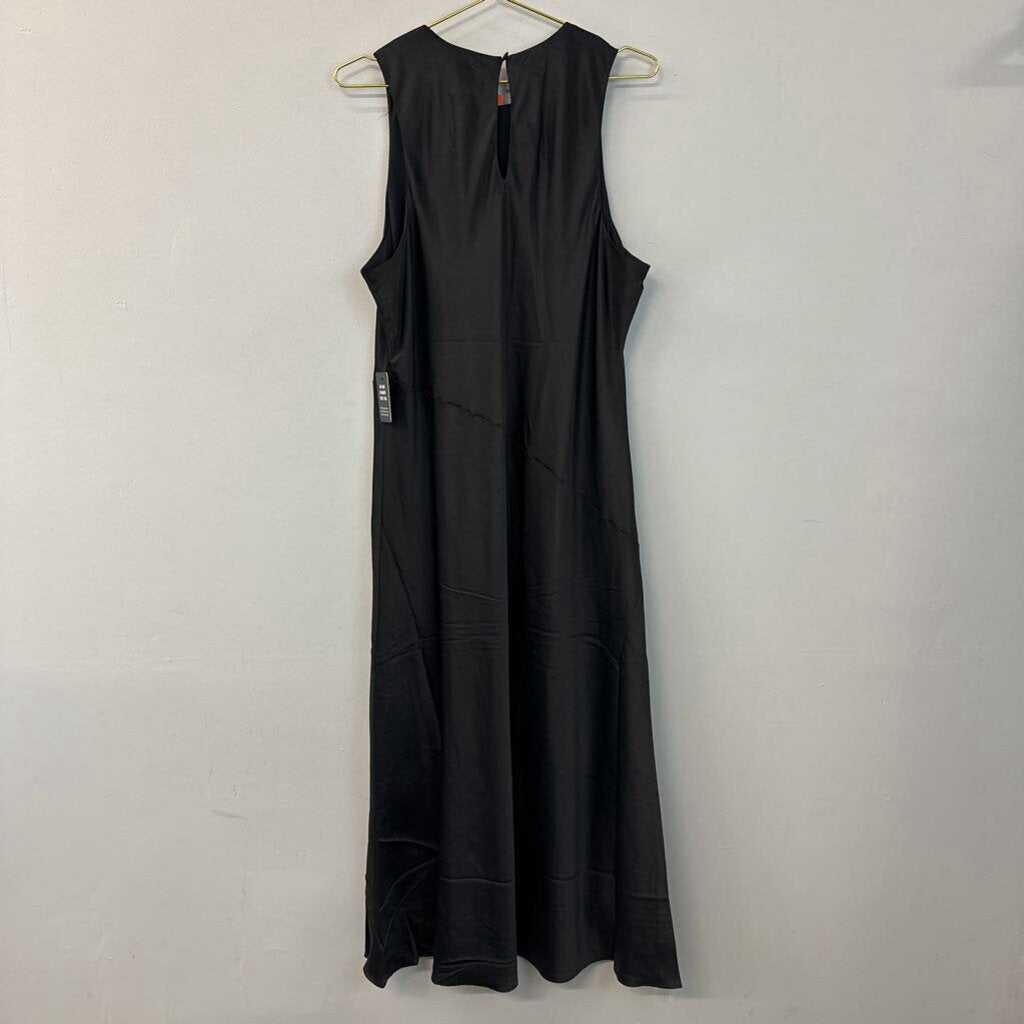 Express Black Long Silky Sleeveless Dress Extra Large