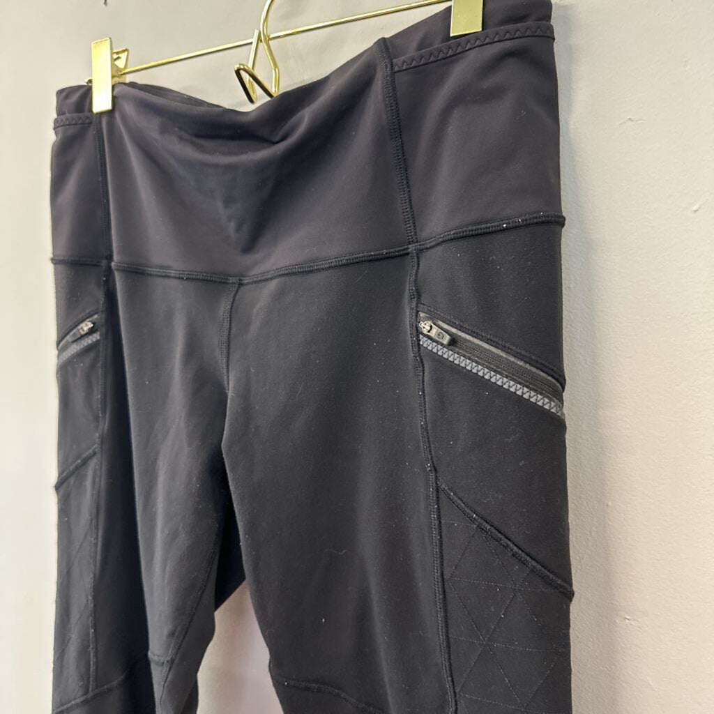 Lululemon Black Zipper Pockets Full Length Leggings Medium