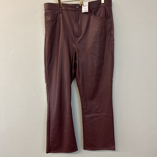 Loft Burgundy Wide Leg Leather Pants 12