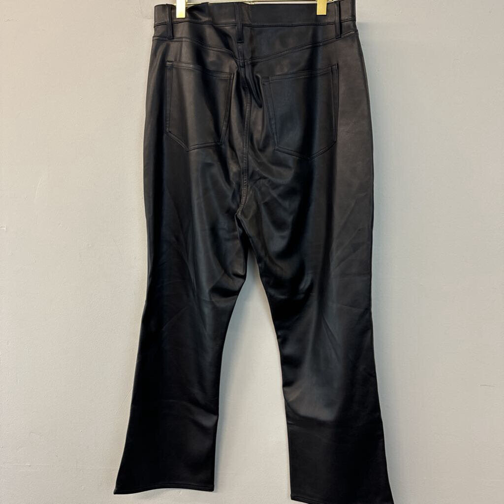 Loft Black Wide Leg Leather Pants 12