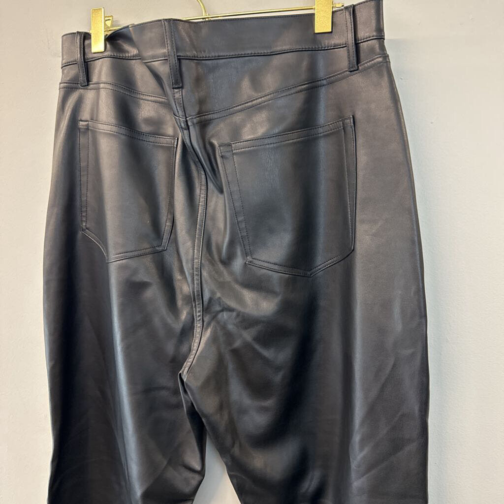 Loft Black Wide Leg Leather Pants 12