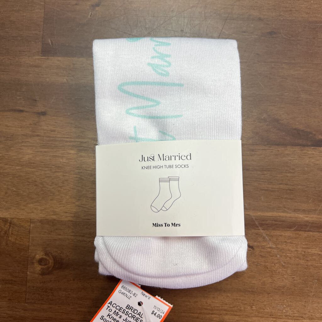 Just Married Knee High Tube Socks