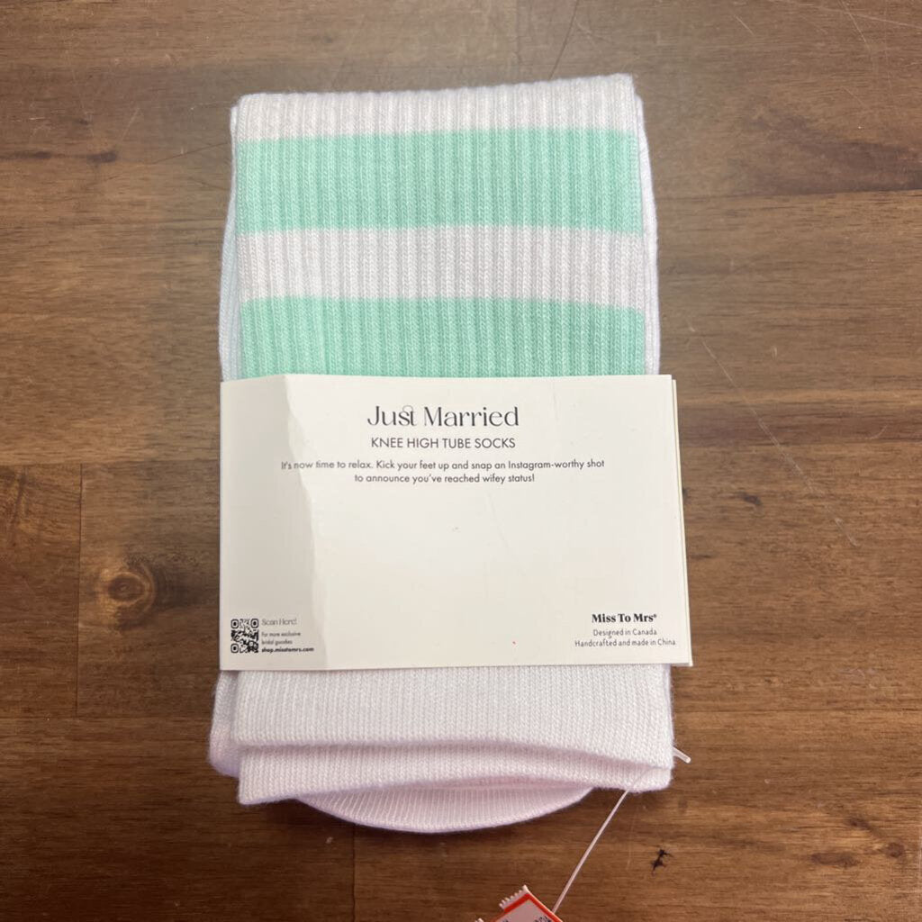 Just Married Knee High Tube Socks