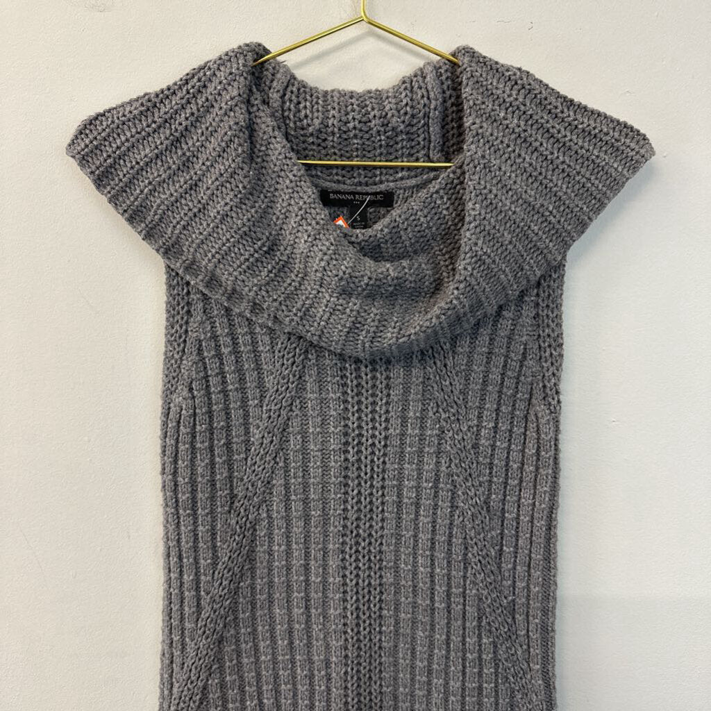 Banana Republic Grey Knit Sleeveless Cowl Neck Tunic Top Small