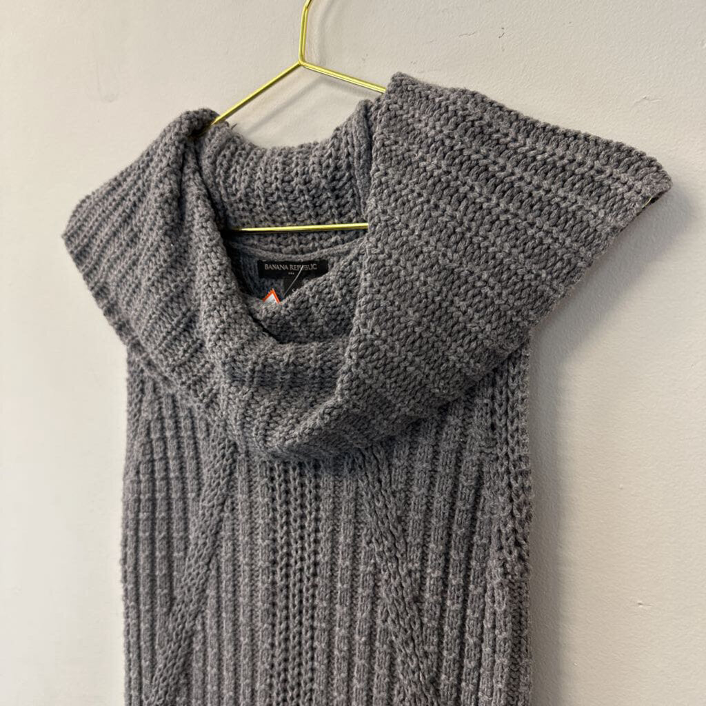 Banana Republic Grey Knit Sleeveless Cowl Neck Tunic Top Small