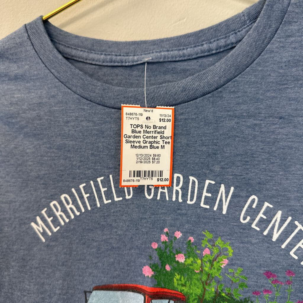 Blue Merrifield Garden Center Short Sleeve Graphic Tee Medium