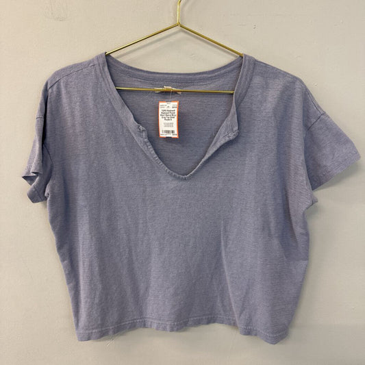 Madewell Purple Short Sleeve Boxy Crop Top Small