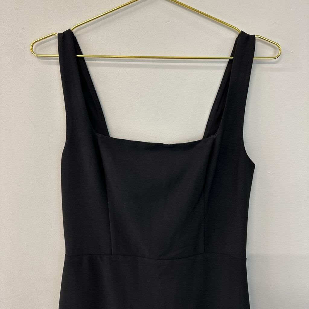 Abercrombie and Fitch Black Fitted Sleeveless Midi Dress Medium