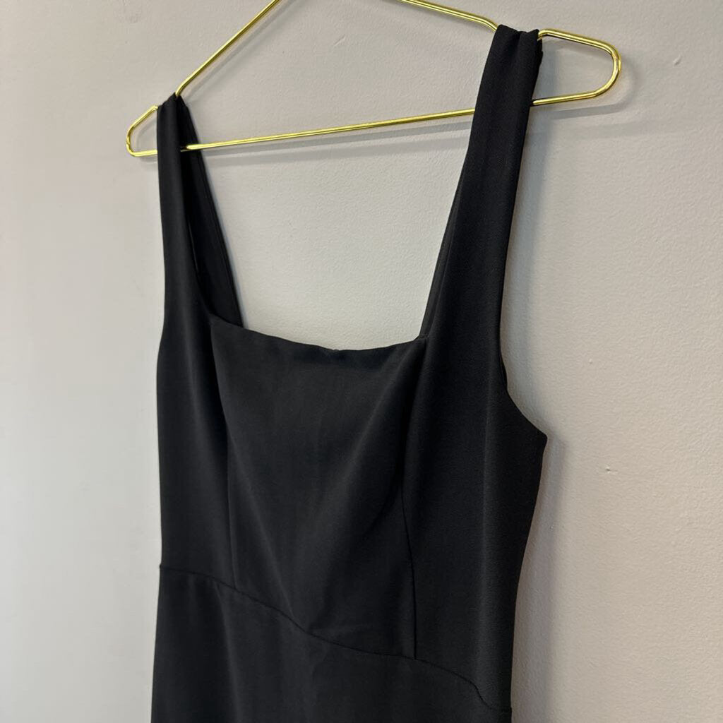 Abercrombie and Fitch Black Fitted Sleeveless Midi Dress Medium